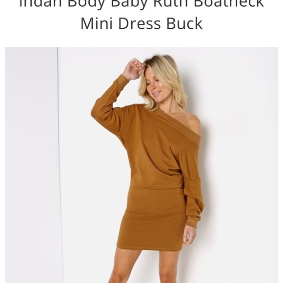 NEW Indah Body Baby Ruth Boatneck Mini Dress in Port Size 1 US Small Burgundy - Picture 3 of 15